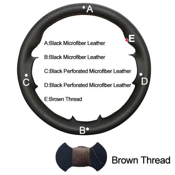 Автомобильная крышка рулевого колеса для Infiniti FX FX35 FX45 2003-2008 для Nissan 350Z 2003-2009 оплетка Volant 2004 2005 2006 2007 - Название цвета: Drown Thread