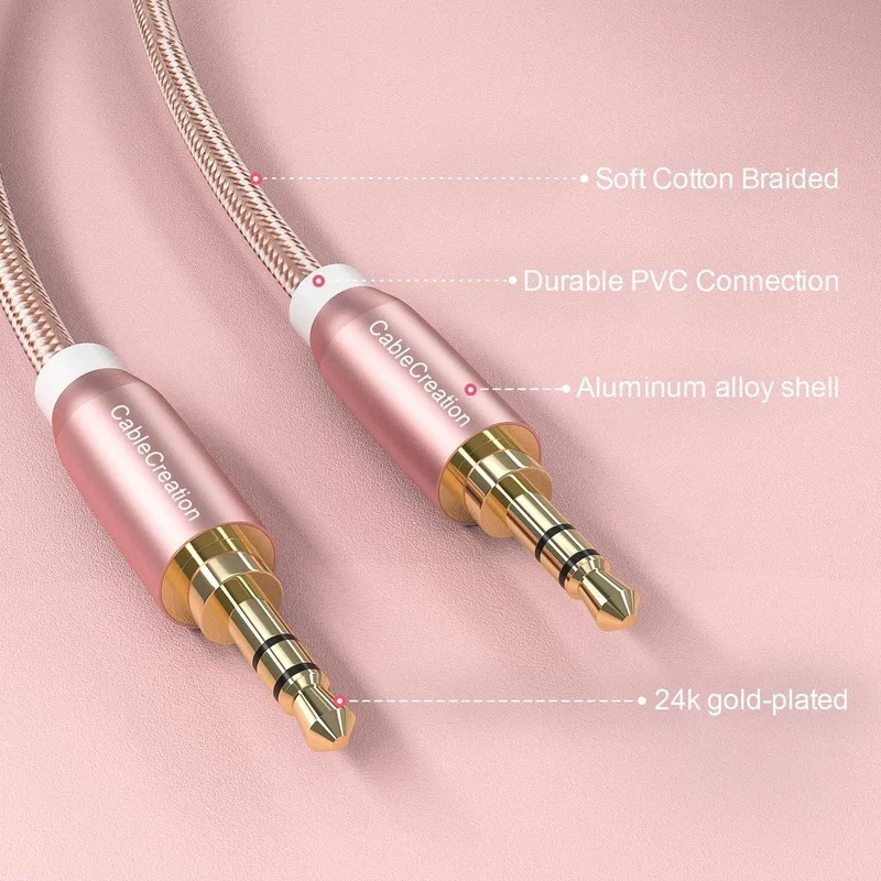 3 5mm Aux Cable 3 5mm Male to Male Stereo Auxillary Audio Cables Compatible with LilGadgets Headphones Smartphones 