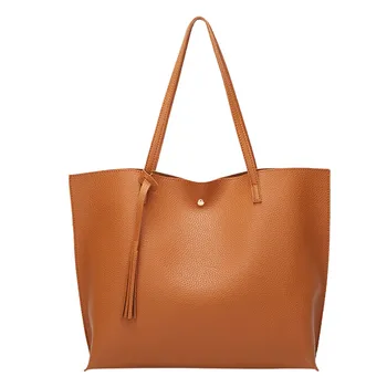 

2019 Women Big Handbag Leather Lady Tassel Shoulder Bags Designer Vintage Messenger Bags Ladies Casual Tote Bags Sac A Main