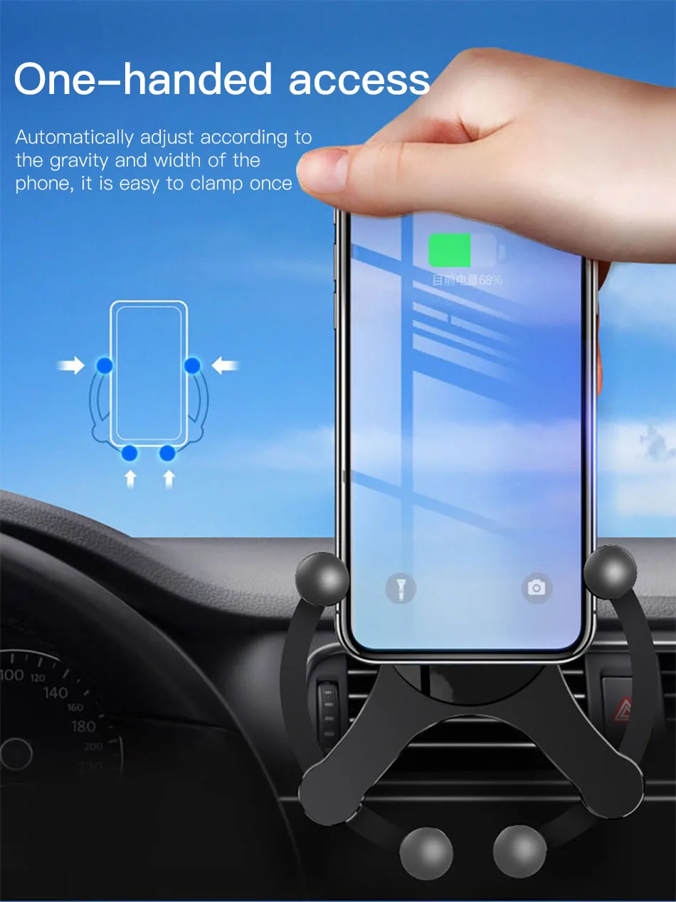 !ACCEZZ Qi Car Fast Wireless Charger For iPhone 8 8 Plus 11 Pro XS Samsung S10 S9 Huawei Mate 20 Universal Air Vent Phone Holder (11)