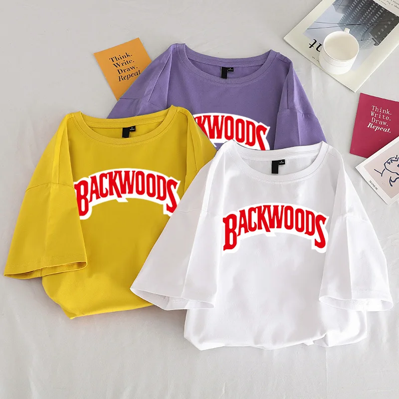 New Harajuku vintage Female Tshirt Backwoods Print Short Sleeve Tops & Tees Fashion Casual T Shirt Women Clothing T-shirts