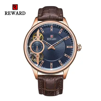 

REWARD Brand Luxury Men's Watch New Fashion Automatic Waterproof Mechanical Watch Men Leather Strap Wristwatch Relogio Masculino