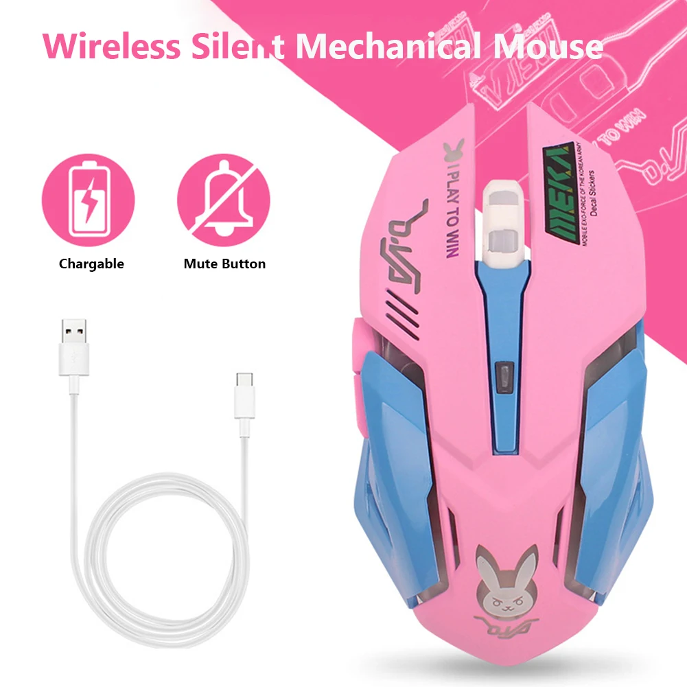 Беспроводная игровая оптическая мышь OW DVA overwatch со светодиодной подсветкой USB 2400