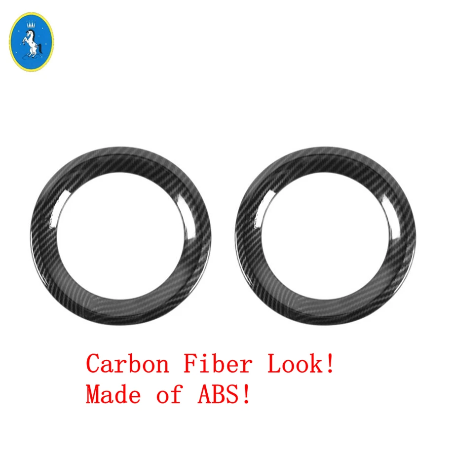 Carbon Fiber Look Yimaautotrim авто аксессуары передняя фара противотуманная фара украшение кольцо Крышка отделка Подходит для Jeep Renegade красочно - Цвет: Carbon Fiber Look