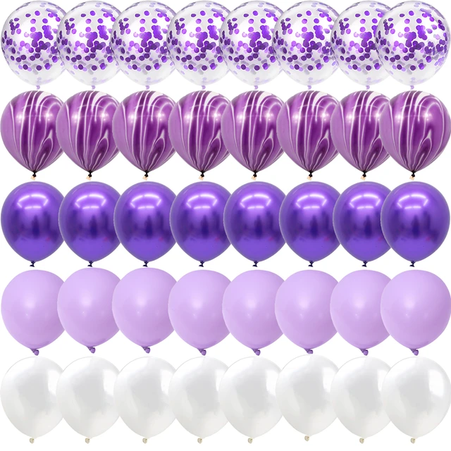 Ensemble de ballons en marbre d'agate bleue, 40 pièces, confettis argentés, décorations pour mariage, saint-valentin, réception-cadeau pour bébé, fête d'anniversaire 3