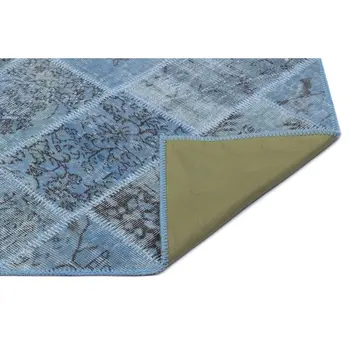 

Handmade Blue Vintage Overdyed Patchwork Area Rug 080x150 Cm-2'7''X4'11''