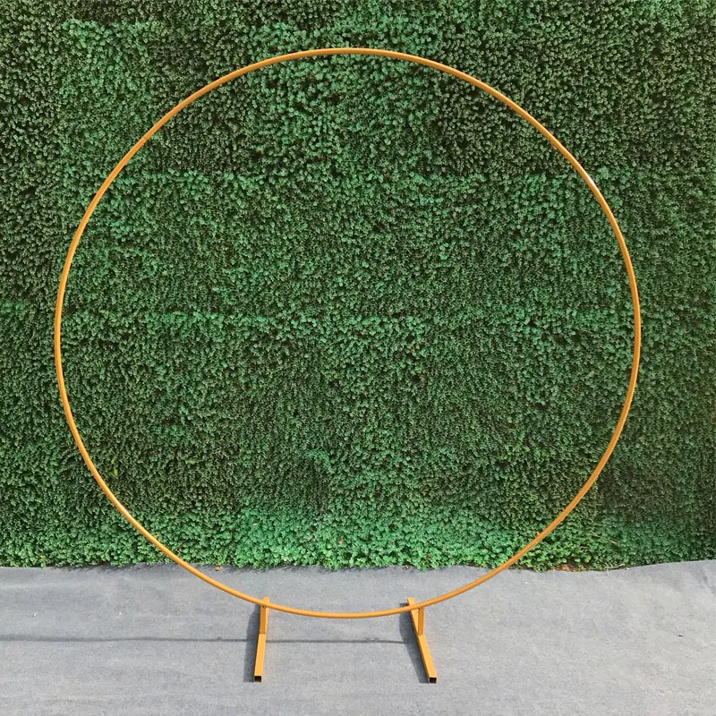 2.4m in diameter Wedding Arch door Background Wrought Iron Shelf Decorative Round Party Background Shelf Flower with Frame Christmas decoration - Цвет: 2.4m in diameter