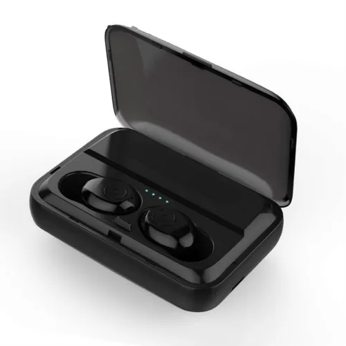 F9 TWS Bluetooth 5,0 6D стерео беспроводные наушники светодиодный дисплей водонепроницаемые IPX7 спортивные наушники с зарядным устройством микрофон для всех телефонов - Цвет: Black NO Display