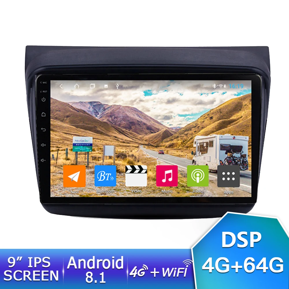 EKIY 9 ''ips Android 8,1 Автомагнитола мультимедиа 4G+ 64G для MITSUBISHI PAJERO Sport/L200/2006+ Triton/2008+ PAJERO 2010 gps - Цвет: 4G 64G