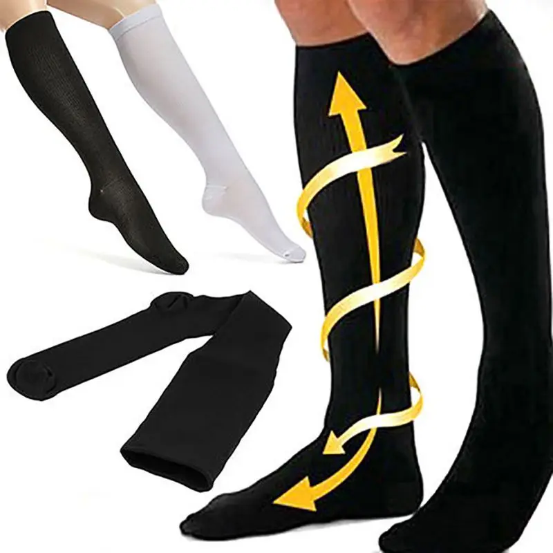 Thigh-High Compression Stockings Pressure Nylon Varicose Vein Stocking Travel Leg Relief Pain Support Stocks