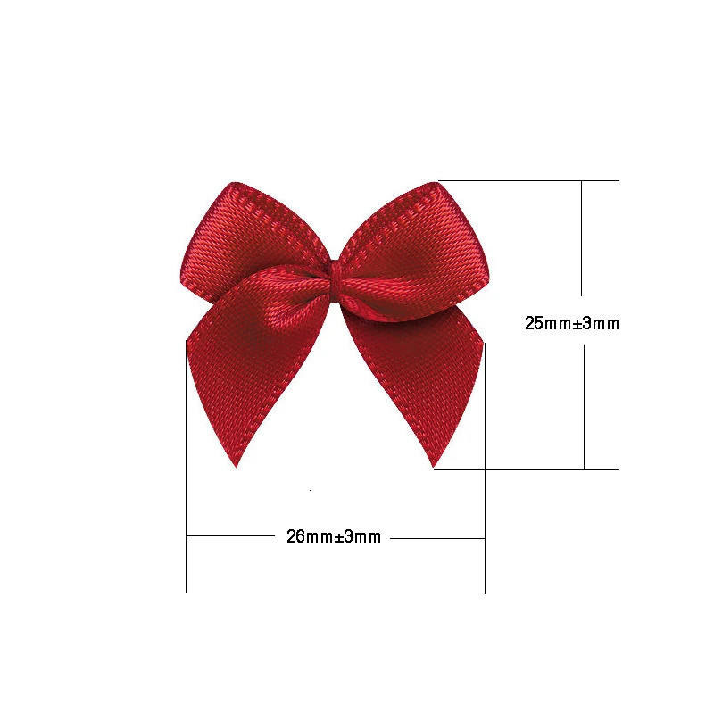 Satin Ribbon Bows 1 Inch 50Pcs For Crafts DIY Christmas Wedding Party Decor