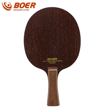 

BOER Pine Wood Table Tennis Paddle Bat 5 Layer Ping Pong Shakehand/ Penhold Racket Pure Wood No Rubber