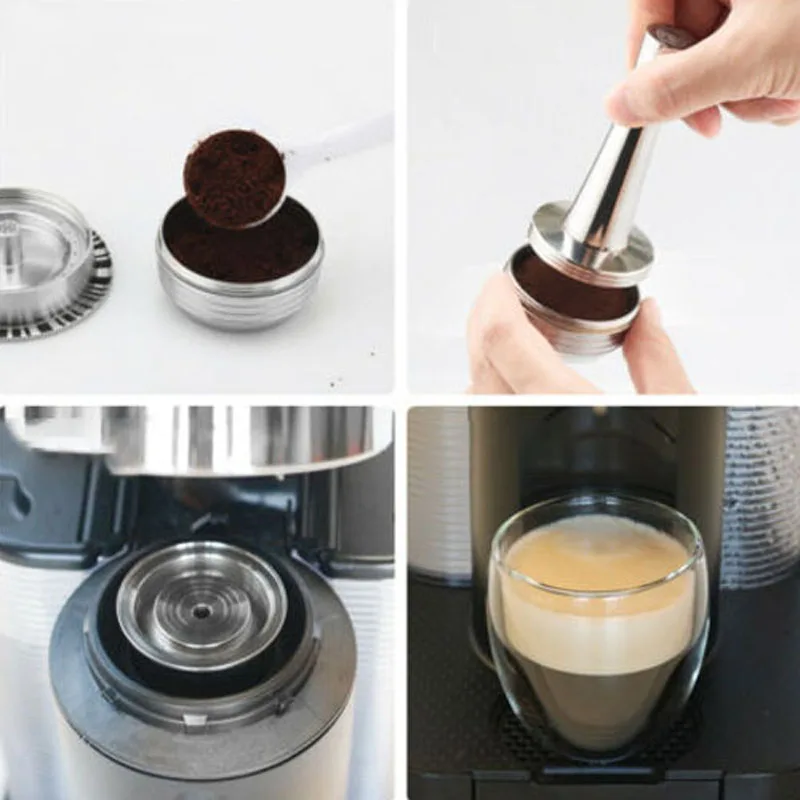 Cafilas из нержавеющей стали многоразовые Nespresso Vertuo кофейные капсулы+ ложка