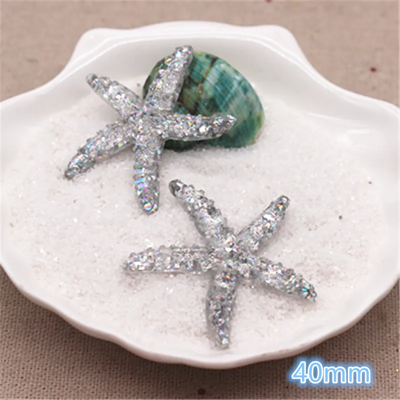 10 шт каваи смешанные цвета Bling смолы Морская звезда Flatback Кабошон DIY Дети BB клип украшения аксессуары, 40 мм