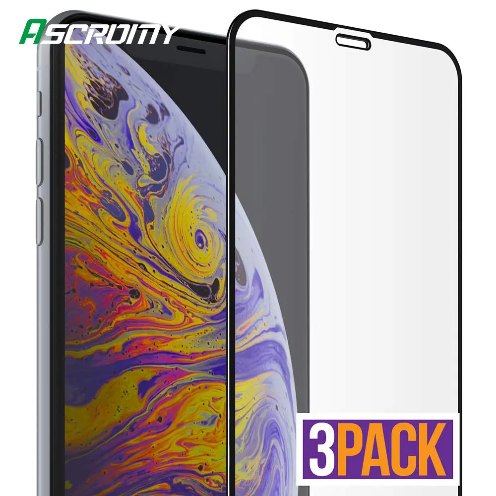 

3PCS Full Coverage Tempered Glass Screen Protector For iPhone Xs MAX X XR 8 Plus 7 6 6S 5D 9H 3D Protection Film ScreenProtector