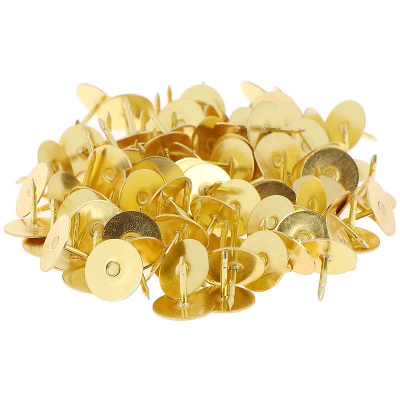 50pcs/Lot Gold Clutch Tie Tacks Butterfly Pin Back Silver Replacement With Blank Pins Jewelry Making