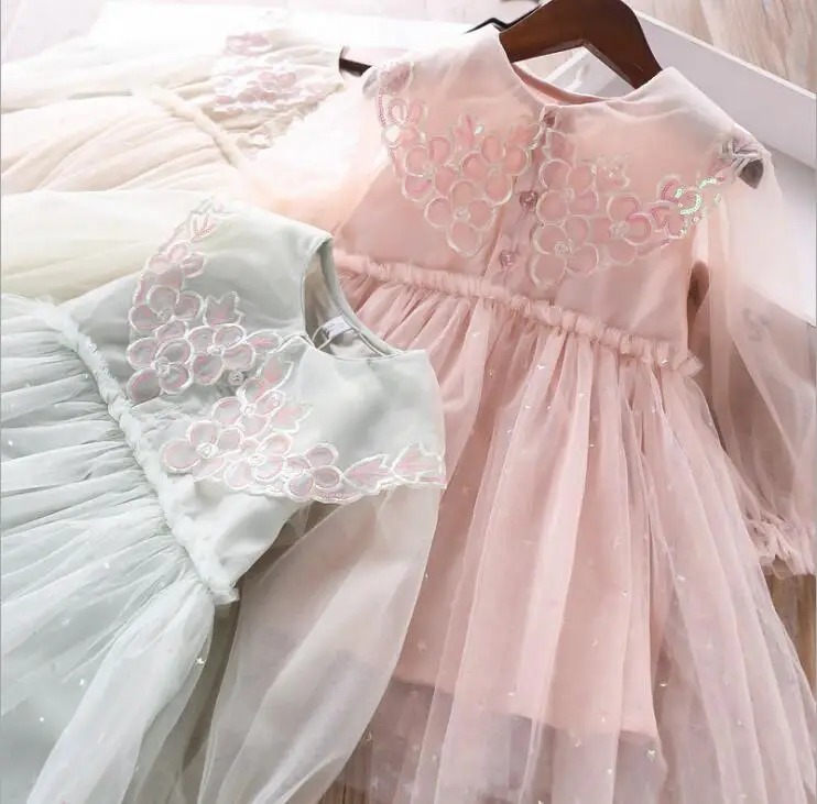 2020 Spring Star Mesh Dress For Girls Princess Children Fashion Sweet 5 pcs/lot Wholesale | Детская одежда и обувь