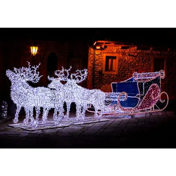 

Customize digital printing cloth 3D Xmas reindeer wall photo background family party portrait photography backdrops