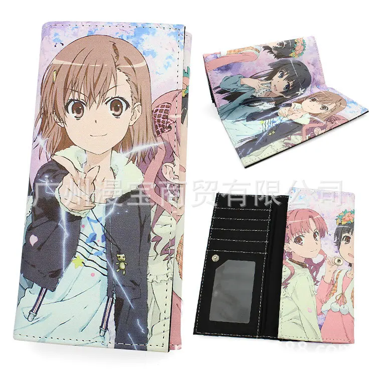 Misaka Mikoto Токийский вурдалак Sword Art Online one piece DATE A LIVE аниме принт из искусственной кожи креативный мультяшный Длинный кошелек для монет держатель для карт кошелек - Цвет: Misaka Mikoto