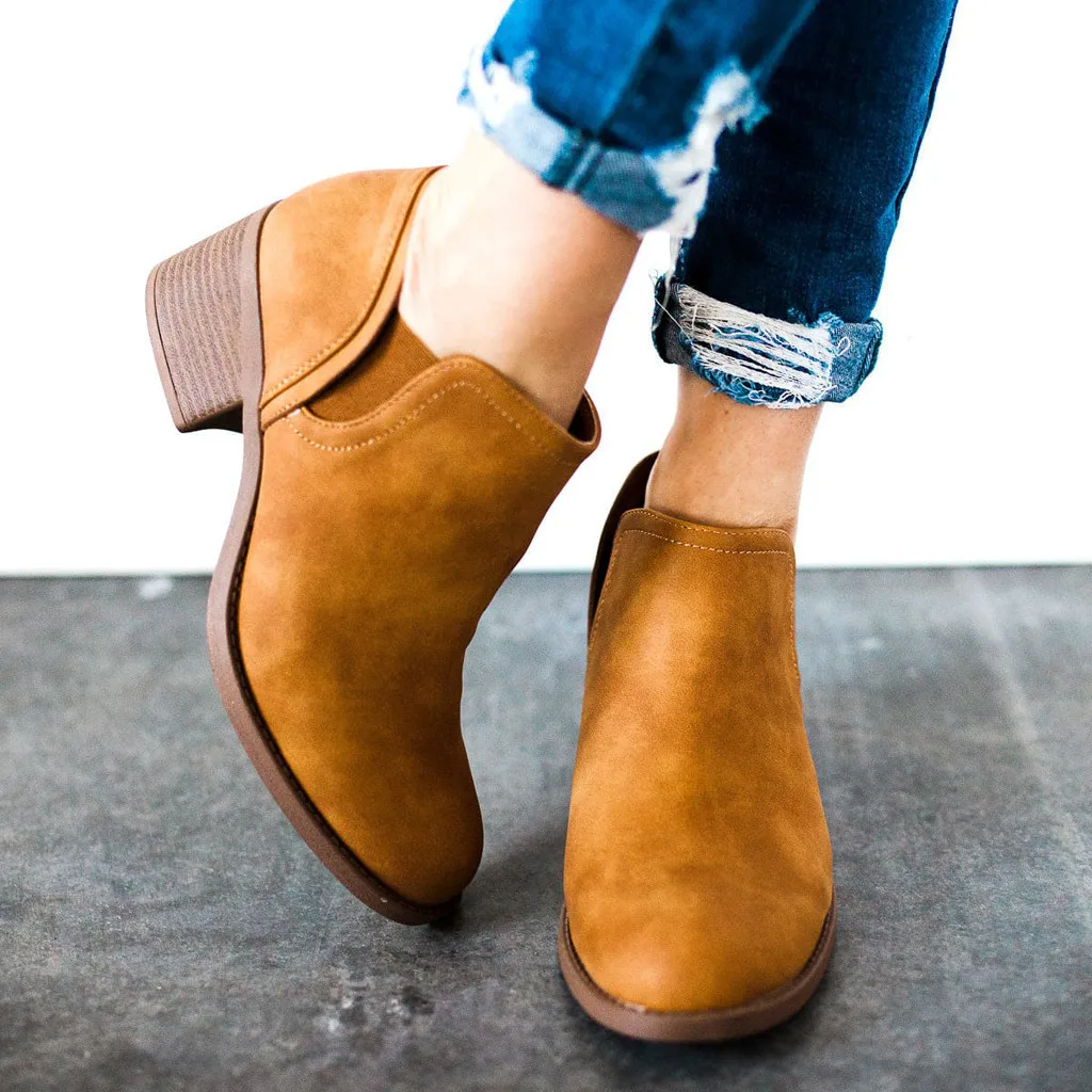 

Rome Vintage Ankle Boots for Women Fashion Autumn Solid Single Winter Shoes Women Short Boots botas mujer invierno 2019