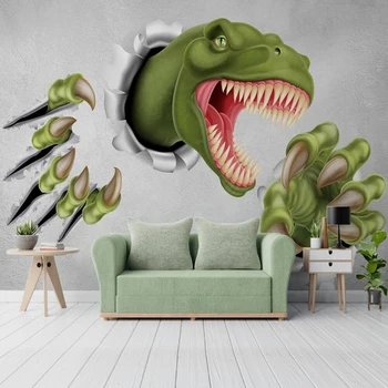 

Custom 3D wallpaper mural modern minimalist 3D stereo wall dinosaur children's room background wall decoration wallpaper mural