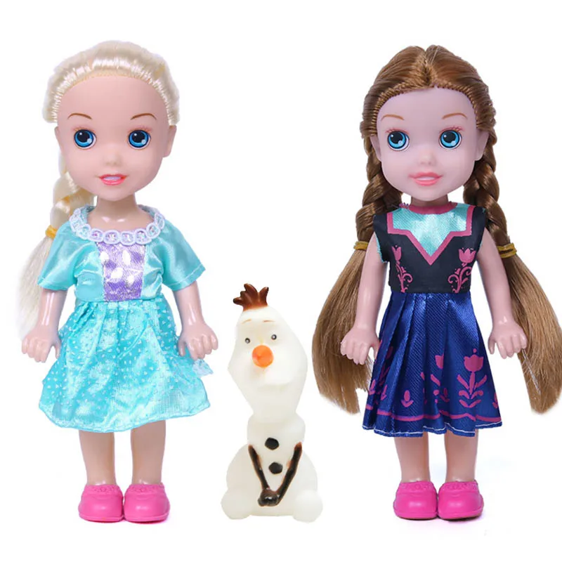 BX-1-3PCS Дисней Замороженные Игрушки Принцесса Кукла Эльза Куклы Анна и аксессуары Olfa хорошее качество подарки! Пластиковые детские куклы для девочек - Цвет: BX-1-3PCS