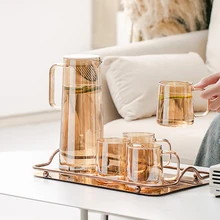 Tea-Set Cool-Kettle Glass Tea Pitcher Water-Jug And Hot Spout-Lid Heat-Resistant