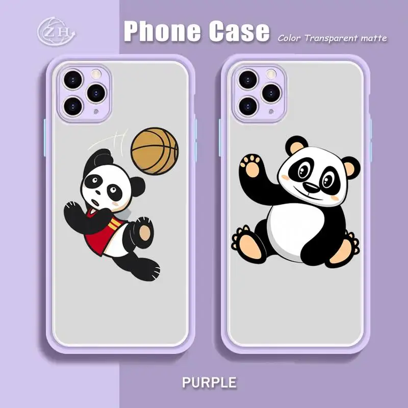 Чехол для телефона с изображением милой футбольной панды фиолетовый мятный