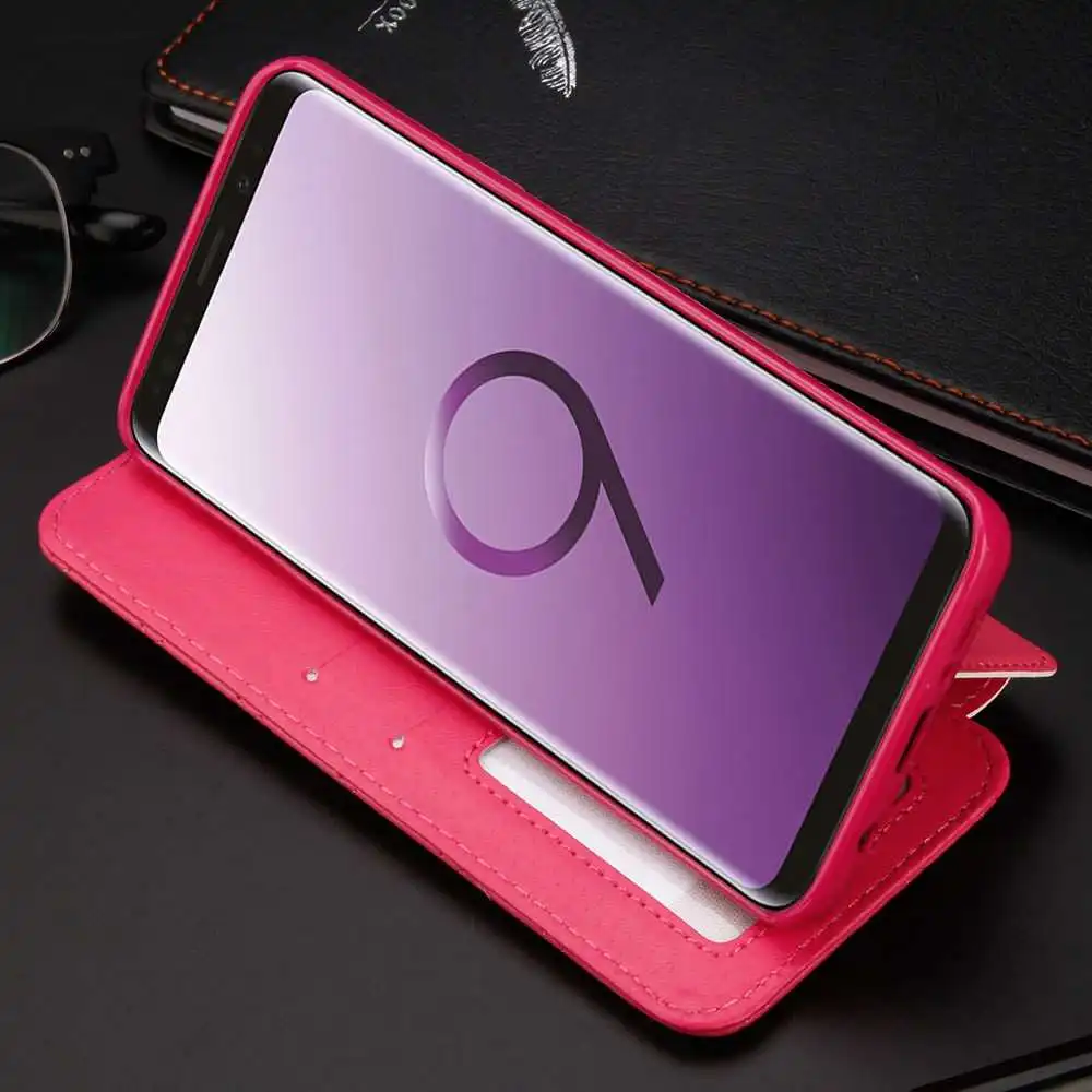 LCHULLE Роскошный кошелек чехол для телефона для samsung Galaxy S9 Plus S10 S10E S7 Edge женский Блестящий флип-чехол из искусственной кожи для samsung S8