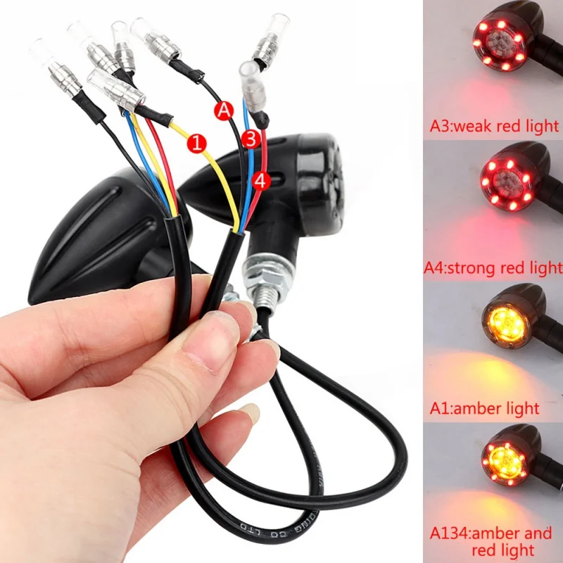 

Universal 2Pcs/Set Motorcycle Turn Signals Indicators Bullet Trim Ring Brake Stop Lights