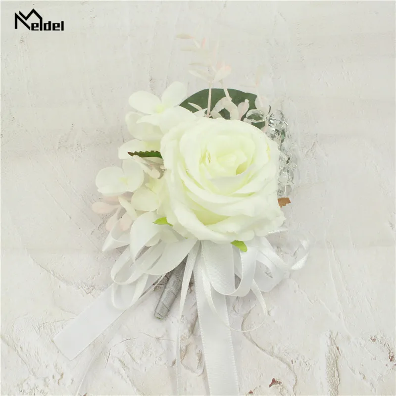 Hochzeit Blume Im Knopfloch Silk Rosen Corsage Brautjungfer Hight Qualität Armband Blumen Zeuge Mann Knopfloch Anzug Zubehör Broche – Detail 8