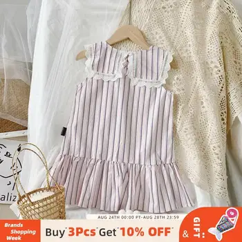 

Bear Leader Girls Kids Dresses 2020 New Party Dress Kids Lace Collar Dress Child Baby Striped Vestidos Children Clothing 1 6Y