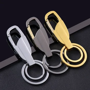 

2020 Men Black Metal Keychain Business Style Light Opener Multi-function Car Bag Key chain for Men Keyring