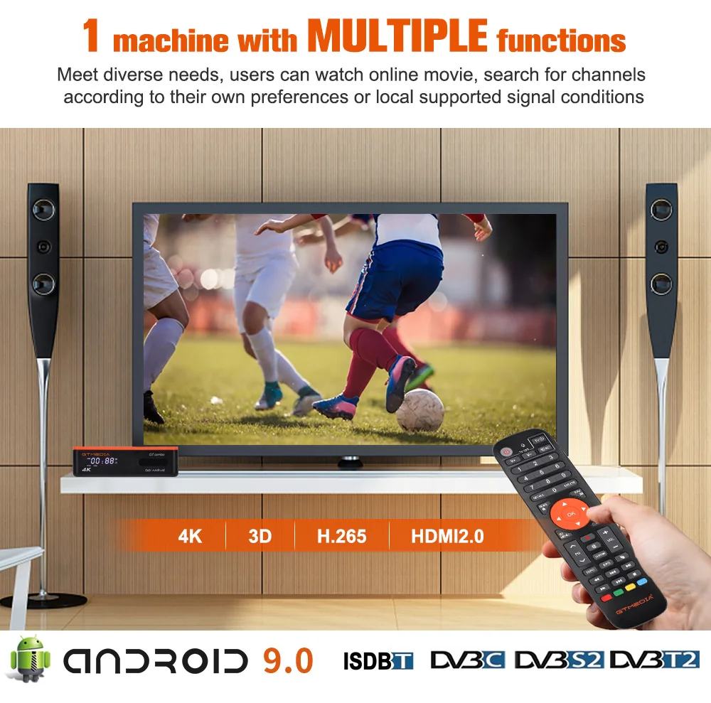 Gtmedia-receptor de Satélite Combo para tv Smart Android Core 4k Ultra Wi-fi Duplo 2.4 - 5 Ghz 9.0 3d - Image 5