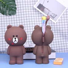 Прямая креативный пенал Kawaii мультяшная ручка коробка для детская сумочка для девочек бумажники с брелком для ключей брелок-кошелек держатель для женщин