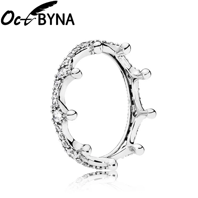 AJ1182-Authentic White Gold Color My Princess Queen Crown Ring Design Wedding Rings For Women Jewelry nz290