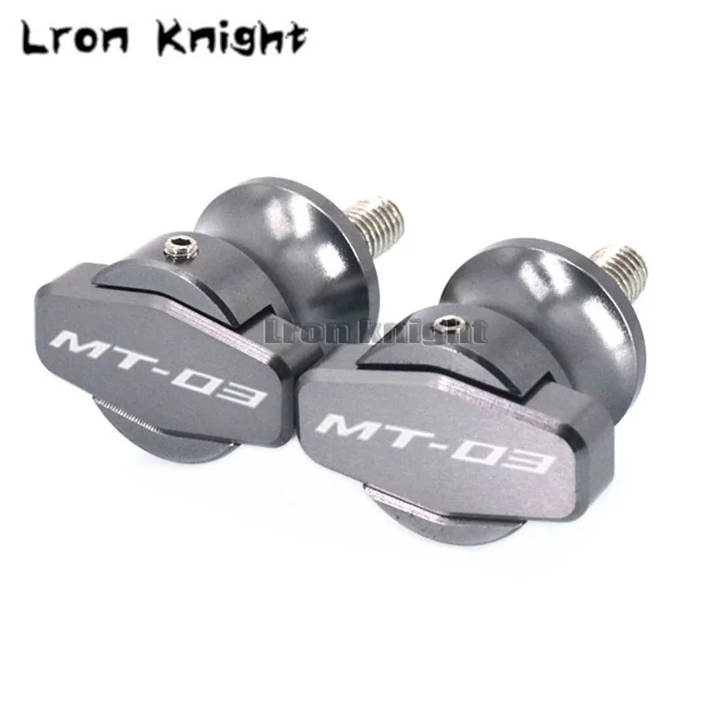 For YAMAHA MT-03 MT-25 MT03 MT25 MT 03 MT 25 Motorcycle CNC Frame Stands M6 Screws sliders Swingarm Spools Slider 6MM - Color: MT-03 Titanium