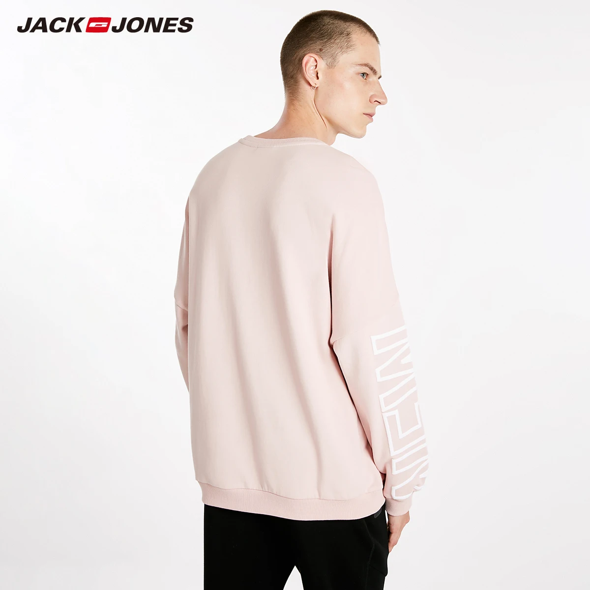 JackJones мужская толстовка с круглым вырезом и принтом букв | 218333528