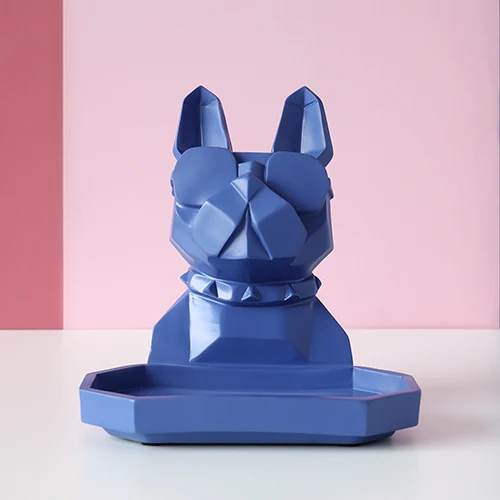 2020 New home storage box Dog cat modern figurine Candy Fruit key Desktop home decor storage container Home Office Storage box Cat Blue