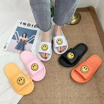 

f smile Smiley Slipper Women'S Summer Fashion Indoor Home Bath Couples Anti Ladies Slippers Cartoon Parent Child Sandals Woman