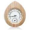 Temperature-Humidity-Meter Room-Accessories Sauna Steam Wood 2-In-1 Drop-Shaped 1
