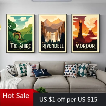 

Travel Poster Prints Sunset Landscape Minimalist Canvas Painting Movie Wall Decor Pictures For Posters Aesthetic Room Decor