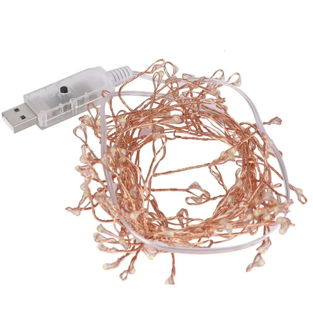 ICOCO 10m 32.8ft 100 LED USB Copper Wire Fairy String Light with 8 Modes Night Light for Christmas Festival Music Party Garland
