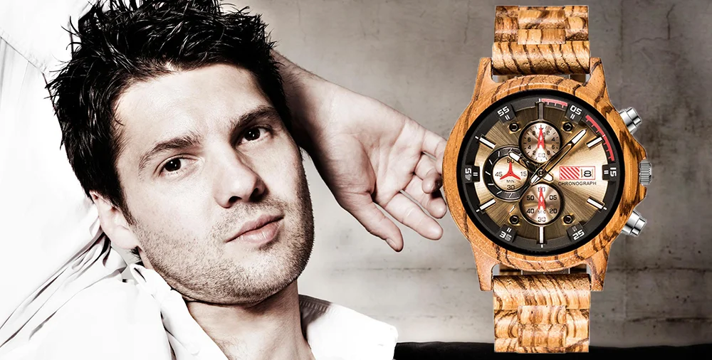 QW спортивные наручные часы деревянные часы Подарок Пользовательский логотип Hombre Reloj madera хронограф деревянные часы