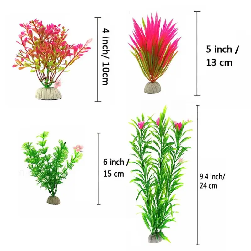 Artificial Aquatic Plants 16 Pcs Large Aquarium Plants Plastic Fish Tank Decor Y1AB