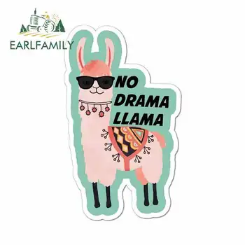 

EARLFAMILY 13cm x 13cm for No Drama Llama Funny Car Stickers Waterproof Anime Oem JDM Vinyl Car Wrap Bumper Trunk Truck Graphics
