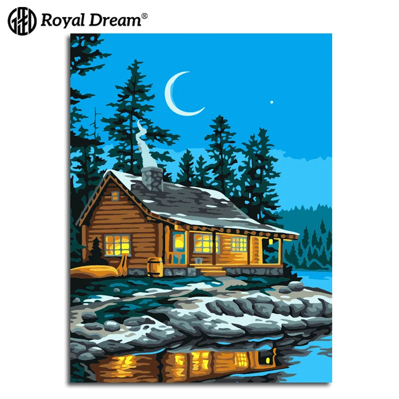 

Digital Oil Painting DIY Living Room Scenery Decorative Painting Entrance Electric Meter Box Oil Painting DIY Handmade Painting