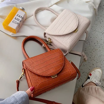 

2019 Fashion New Tote bag Quality Leather Women's Designer Handbag and Purse Stone pattern Simple Style Shoulder Messenger Bag