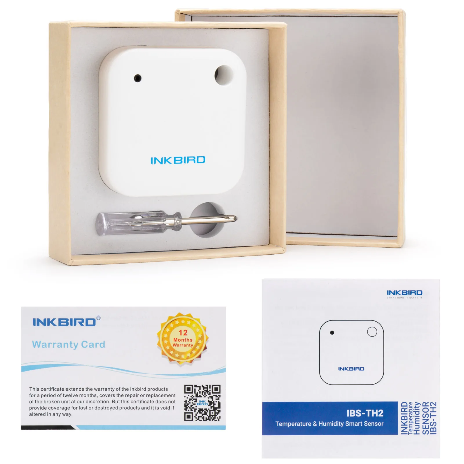 INKBIRD IBS-TH2 냉장고 온실 애완동물에 적합한 데이터 로거가 포함된 Bluetooth 방수 스마트 온도 및 습도 센서