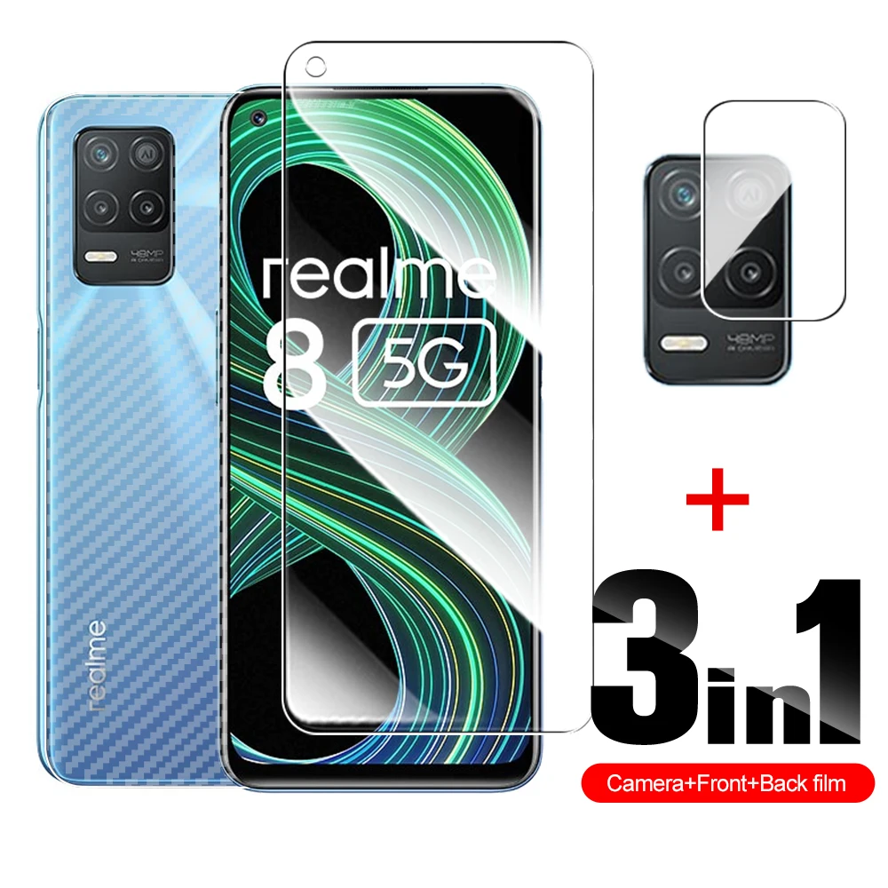 

Защитная пленка для HD-экрана 3 в 1 и задняя волоконная пленка для Realme 8 5G 4G 8 pro 7 pro, Защитное стекло для объектива камеры 8pro 7pro